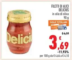 Conad Filetti di Alici Delicius offerta