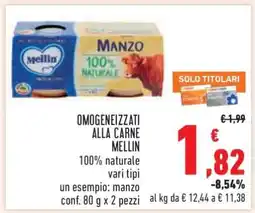 Conad OMOGENEIZZATI ALLA CARNE MELLIN offerta