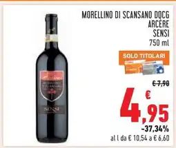 Conad Morellino di Scansano DOCG Arcère Sensi offerta