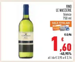 Conad VINO LE MASSERIE bianco 750 ml offerta