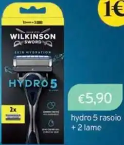 Sirene Blu WILKINSON SWORD hydro 5 rasoio + 2 lame offerta