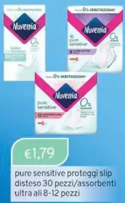 Sirene Blu Nuvenia pure sensitive proteggi slip disteso 30 pezzi/assorbenti ultra ali 8-12 pezzi offerta