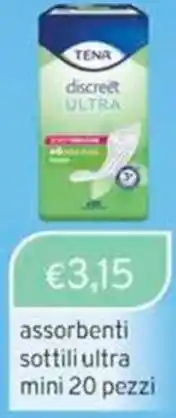 Sirene Blu TENA assorbenti sottili ultra mini offerta