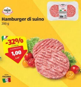 ALDI Il Podere Hamburger di suino 200g offerta