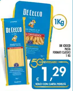 Deco Supermercati De cecco pasta formati classici offerta