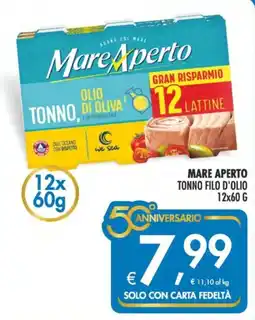 Deco Supermercati Mare aperto tonno filo d'olio offerta