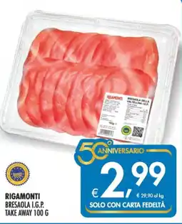 Deco Supermercati Rigamonti bresaola i.g.p. take away offerta