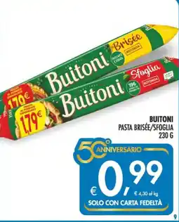 Deco Supermercati Buitoni pasta brisée/sfoglia offerta