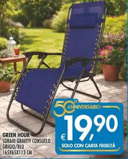 Deco Supermercati Green hour sdraio gravity consuelo grigio/blu 165x65x113 cm offerta