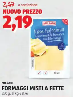 ALDI Milsani formaggi misti a fette offerta