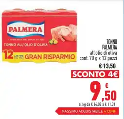 Conad TONNO PALMERA all'olio di oliva offerta
