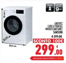 Conad LAVATRICE CARICA FRONTALE WW90FG3M05AWET SAMSUNG offerta