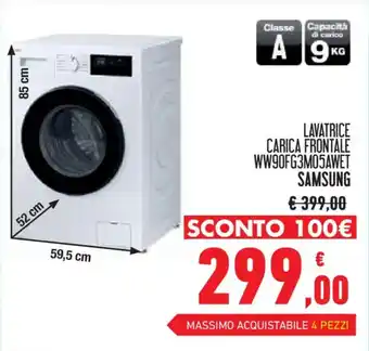 LAVATRICE CARICA FRONTALE WW90FG3M05AWET SAMSUNG