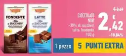 Conad CIOCCOLATO NOVI -30% di zuccheri latte, fondente offerta