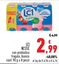 Conad LC1 NESTLE con probiotico fragola, bianco offerta