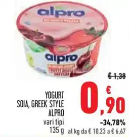 Conad Yogurt soia, greek style ALPRO offerta