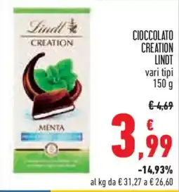 Conad Cioccolato creation LINDT offerta
