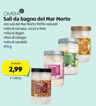 ALDI Ombia Sali da bagno del Mar Morto 970g offerta