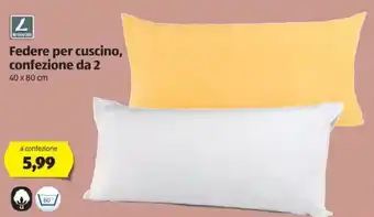 ALDI My Living Style Federe per cuscino, confezione da 2 40x80cm offerta