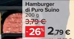 Carrefour Market Hamburger di Puro Suino offerta