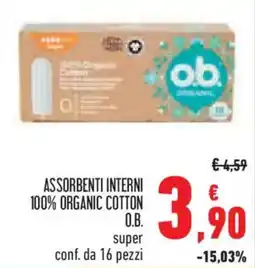 Conad Assorbenti interni 100% organic cotton O.B. offerta