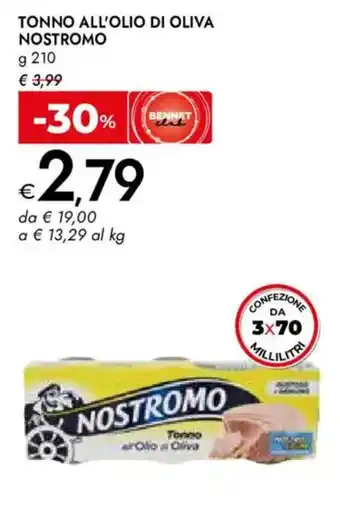Bennet Tonno all'olio di oliva NOSTROMO offerta