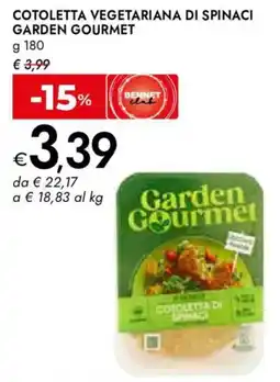 Bennet Cotoletta vegetariana di spinaci GARDEN GOURMET offerta