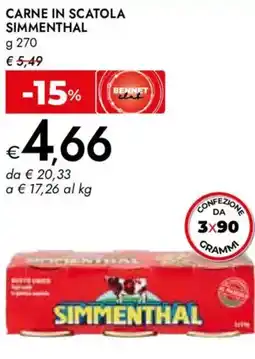Bennet Carne in scatola SIMMENTHAL offerta