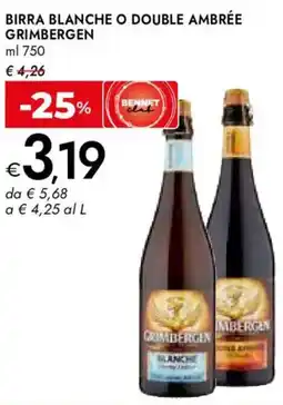 Bennet Birra blanche o double ambrée GRIMBERGEN offerta