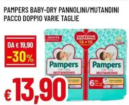 Famila Pampers baby-dry pannolini/mutandini pacco doppio offerta