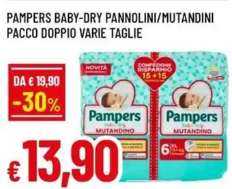 Famila Pampers baby-dry pannolini/mutandini pacco doppio offerta