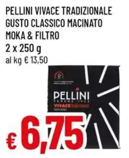 Famila Pellini vivace tradizionale gusto classico macinato moka & filtro offerta