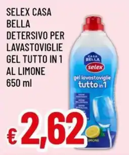 Famila Selex casa bella detersivo per lavastoviglie gel tutto in 1 al limone offerta