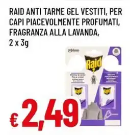 Famila Raid anti tarme gel vestiti, per capi piacevolmente profumati, fragranza alla lavanda offerta