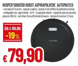 Famila Kooper 5909359 robot aspirapolvere automatico offerta