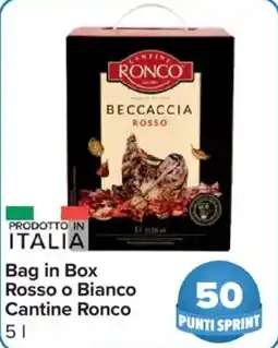 Carrefour Market Bag in Box Rosso o Bianco Cantine Ronco offerta