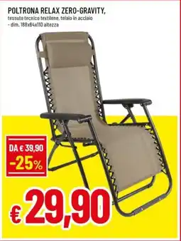 Famila Poltrona relax zero-gravity offerta