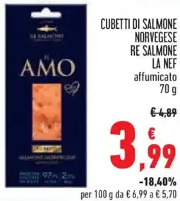 Conad Cubetti di salmone norvegese RE SALMONE LA NEF offerta