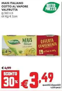 Panorama Mais italiano cotto al vapore VALFRUTTA offerta