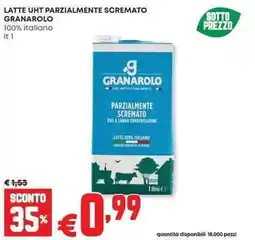 Panorama Latte uht parzialmente scremato GRANAROLO offerta