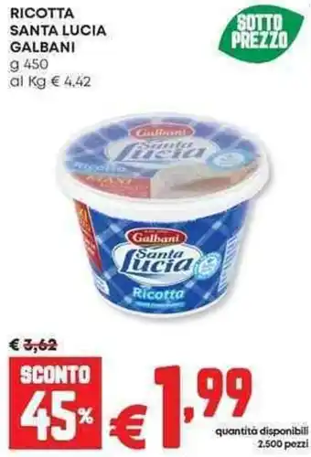 Panorama Ricotta santa lucia GALBANI offerta