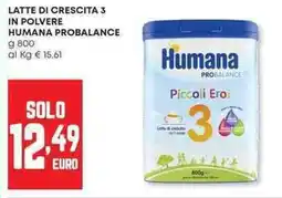 Panorama Latte di crescita 3 in polvere humana probalance offerta