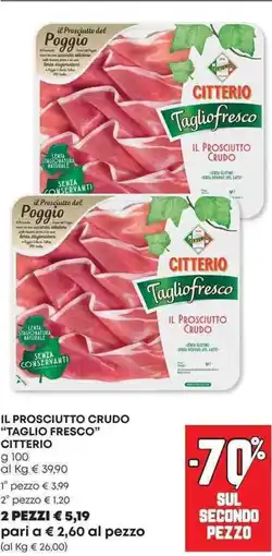 Panorama Il prosciutto crudo "taglio fresco" CITTERIO offerta