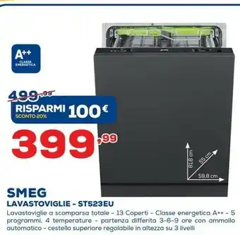 Euronics Smeg lavastoviglie - st523eu offerta