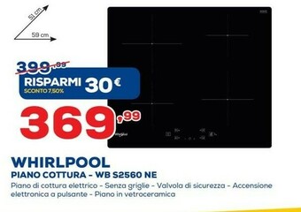 Wb s2560 ne nero da incasso 59 cm piano cottura a induzione 4 fornello(i)