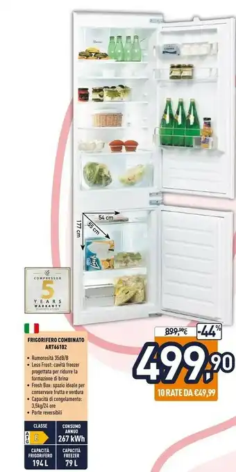 Unieuro Art 66102 frigorifero con congelatore da incasso 273 l e bianco offerta