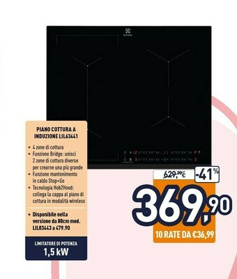 Unieuro Piano cottura a induzione lil63441 offerta