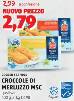 ALDI Golden seafood croccole di merluzzo msc offerta