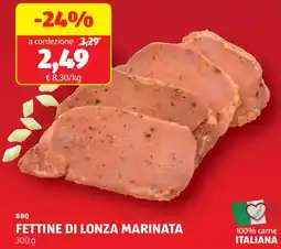 ALDI BBQ FETTINE DI LONZA MARINATA offerta