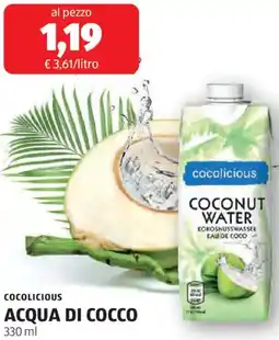 ALDI Cocolicious acqua di cocco offerta
